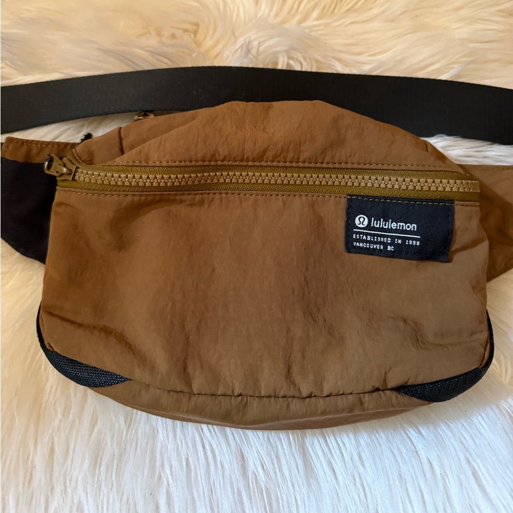 Brown Lululemon belt bag